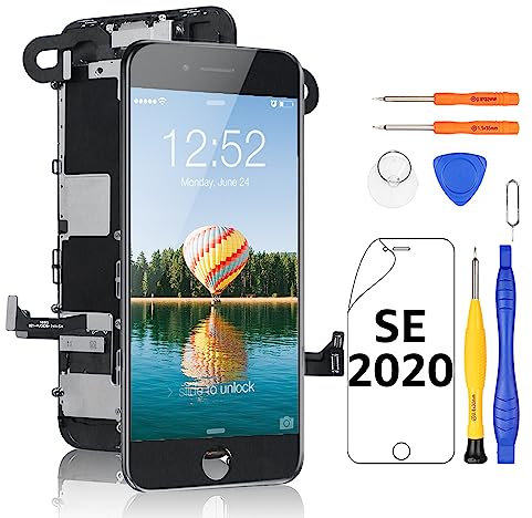 Yodoit für Phone SE 2. Generation SE 2020 4,7-Zoll-Bildschirm Ersatz mit Frontkamera, Hörer Lautsprecher, LCD 3D Touch Display Glas für Modell A2275, A2296, A2298