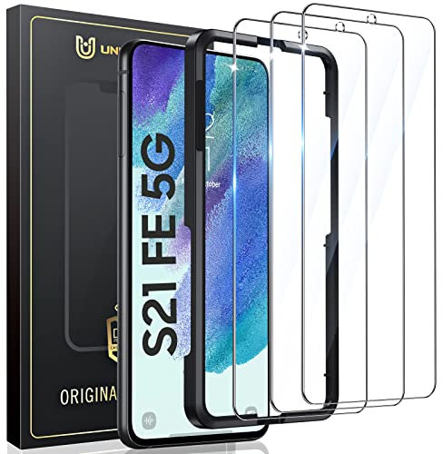 UniqueMe Schutzfolie für Samsung Galaxy S21 FE Panzer Schutz Glas, 3 Stück für Samsung Galaxy S21 FE Schutzglas, 9H Härte, HD-Klar, Anti-Kratzer