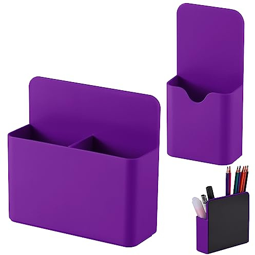 KITANIS Magnetic Pen Holder,2 Pack Magnetic Dry Erase Marker Holder with Generous Compartments,Strong Magnet Storage Marker Pen Pencil Organizer for Refrigerator,Whiteboard,Locker Accessories