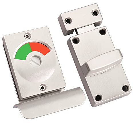 Cerradura de puerta de inodoro vacante – Inodoro comprometido rojo y baño baño verde puerta pública indicador cerradura vacante para cerradura de puerta de baño