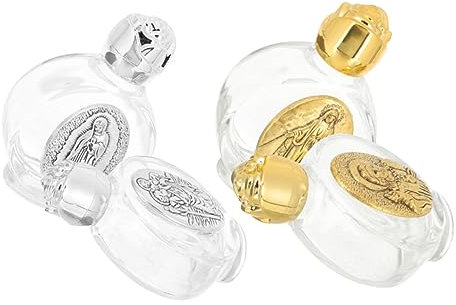 Garneck 4pcs Rose Glas Heilige Wasser Flasche Silber Nachfüllbar Segen Wasser Behälter