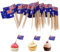 100 Stück Lebensmittel Flaggen Zahnstocher, Australien Flaggen Kuchen Toppers Mini Obst Cocktail Stick Flagge Zahnstocher Flaggen für Party Lebensmittel Käse Label Party Supplies Pub BBQ Dekor