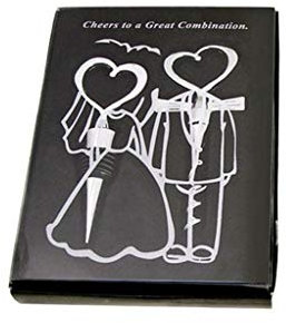 Cavatappi e tappo per vino TRoki a forma di cuore - Bomboniere per ospiti - Apribottiglie e tappo elegante per matrimoni (Colore a scelta)