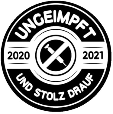 Sammys Shirt Store Ungeimpft und stolz darauf Aufkleber 4,5 cm