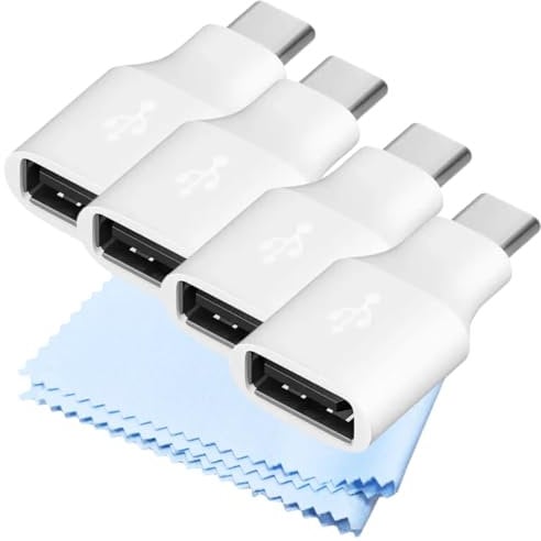 GreenMingle USB to USB C Adapter [4 Pcs] Type C Female to A Male Charger Cable Converter for Apple iWatch 8 7,MacBook,iPhone 12 13 14 15 Max Pro,Airpods,iPad 10 Air 4 5 Mini 6,CarPlay,S23 S24 A34