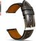 Gomvadr Quick Release Lederarmband, Vintage Öl gegerbt Pull-up Lederband Ersatz Uhrenarmbänder Männer Frauen 14mm 16mm 18mm 19mm 20mm 21mm 22mm 24mm (22mm, Ash Black/Silver Buckle)