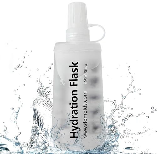 TXSN 150ml Soft Flask, Hydration Flask Foldable Water Bottle for Hydration Pack Vest and More, Clear