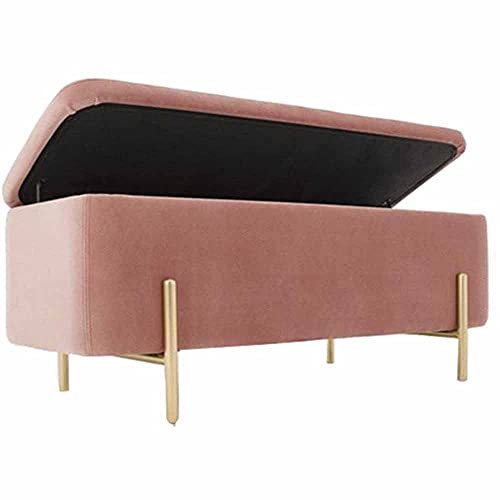 XMDEUR Brandschutz-Klappaufbewahrung, Schuhwechselhocker für den Haushalt, Sicherheitsscharnier, hautfreundliches Flanell, Wohnzimmer, Sofa, Stuhl, Heimdekoration mit Metallbasis, Tragkraft: 150 kg
