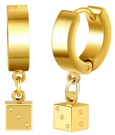 Yumilok Quadratische Ohrstecker für Männer Frauen Creolen Ohrringe Herren Ohrstecker Herren Männer Edelstahl Ohrringe Ohr Tunnel Damen Ohrringe Piercing