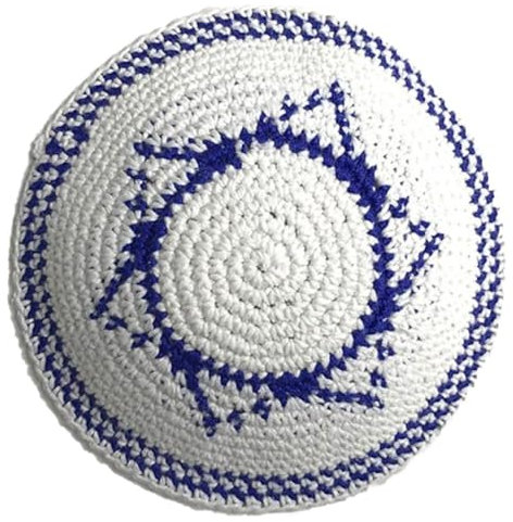 Vobumix Handgefertigte Gestrickte Kippa Für Männer, Klassische Jüdische Schädelkappe, Traditionelle Yarmulke-mütze, Runder Kopf, Israel-Jerusalem-Hut