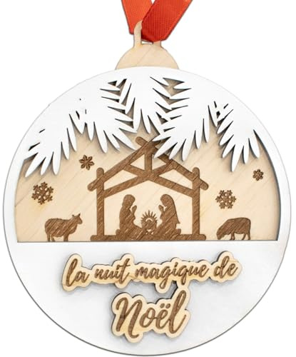 ERNESTINE Weihnachtskugel, personalisierbar, Weihnachtskugel, Familie und Paar, Mann und Frau – traditionelle Weihnachtsdekoration, Krippe – personalisierte Geschenkidee für Paare, Weihnachten –