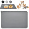 Dog Cat Feeding Mat, Non Slip and Waterproof Silicone Pet Food Mat, Spill Proof Dog Cat Bowl Mats, Washable Pet Placemat Food Bowl Tray for Dogs Cats Pets Keep Floors Clean(Grey)