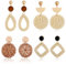 TDZTMNDNB Ohrringe, Rattan-Ohrringe für Damen, Mädchen, Sommer, Strand, Stroh-Ohrringe, modische baumelnde Ohrringe, geometrische Statement-Ohrringe, Stroh