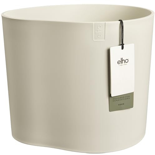 elho Eden 35 - Plant Pot for Indoor & Outdoor - 100% Recycled Plastic - Ø 32.6 x H 32.0 cm - White/Linen White