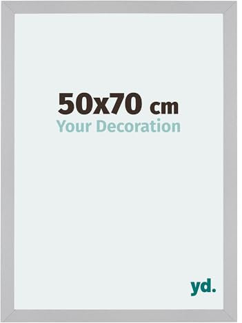 yd. Your Decoration - Puzzlerahmen 50x70 cm - Silber Matt - Puzzlerahmen 500-1000 Teile - Holz Bilderrahmen - Mura