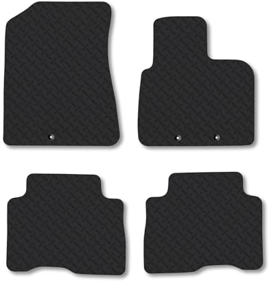 Kia Sorento (2012-2015) [5 Seat] Heavy Duty Thick Rubber Car Mats Accessories Tailored Fit Front Rear Set Compatible Accessory Waterproof Durable Non-Slip 5mm Full Coverage Protection with Clips