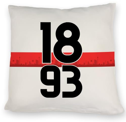 speecheese Stuttgart Brustring 1893 Kissen mit Skyline Kissen für Fans - DekoKissen für Zuhause Stadion Sammler Finaleinzug Pokal