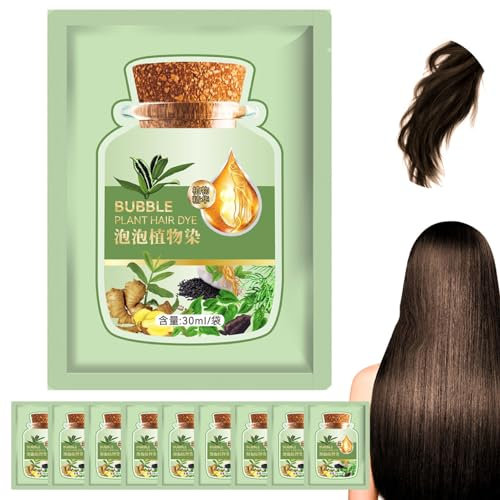 Tinte de cabello de planta natural 10 piezas de larga duración de 30 ml de tinte para el cabello de burbujas planta de burbujas de