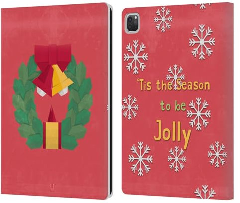 Head Case Designs Adventskranz Origami Xmas Leder-Wallet-Hülle Kompatibel mit Apple iPad Pro 12.9 2020/2021/2022