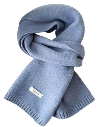 Generisch Winterschal Wollschal Weiche Warm Strickschal - 100% Wolle - Herbst Winter Einfarbig Gestrickter Schal Vielseitiger Kaschmir-Halsschal für Damen Herren, 160 x 20 cm