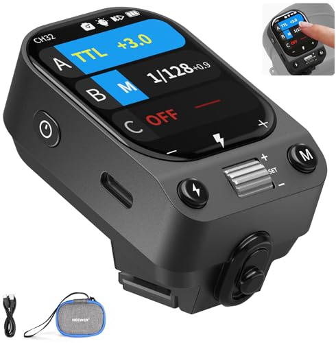 NEEWER QZ-S TTL Funk Blitz Studio Blitzauslöser Kompatibel mit Sony ZV-E10 A6400 A6700 A6100 A6000 A7III A7IV A7CII und A7RV Kameras, 1/8000s HSS Schalter, 1000mAh Akku, OLED für 2,4G Q System