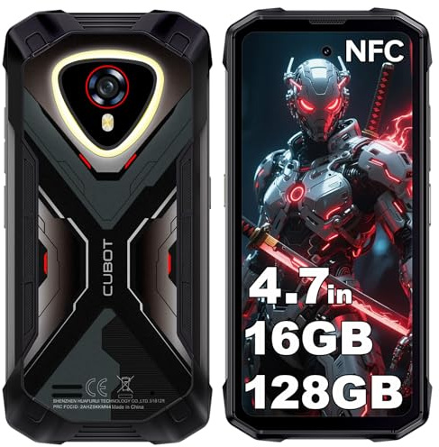 CUBOT Kingkong Mini 4(2026) Outdoor Handy, 16GB+128GB/1TB Outdoor Smartphone Ohne Vertrag, 4.7 Zoll 90Hz Baustellenhandy, Android 15, Campinglampe, 4700mAh, 48MP/Dual SIM/Face ID/NFC/IP68/Widevine L1