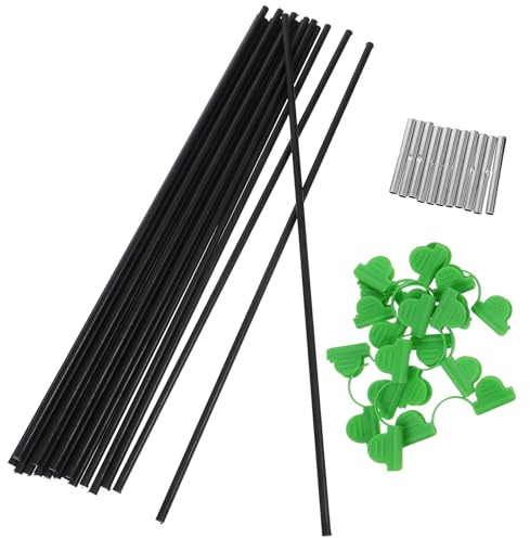 Gewächshaus Bogen Bausatz 1 Satz aus Fiber Rod, Schwarz, Verstellbar