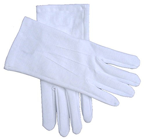 Clermont Direct Weiße Handschuhe aus 100 % Baumwolle, weiß, XL
