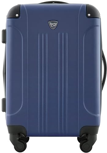 Travelers Club - Bagage Cabine Chicago Rigide Extensible à roulettes Pivotantes, Bleu Marine, 51 cm