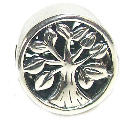 Queenberry - Ciondolo in argento Sterling rotondo con albero della vita, per braccialetti di tipouropei, gioielliuropei altri braccialiuropei con ciondoli