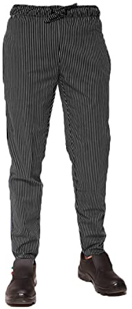 fratelliditalia.org Pantalaccio Pantalone da Lavoro in Cotone a Righe per Chef Cuoco Taglie Miste