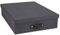 Bigso Box of Sweden Document box for A4 paper, Brochures and Notes - Box with Lid and Leather Handle - Fibreboard and Paper Box Storage with Lid - Black