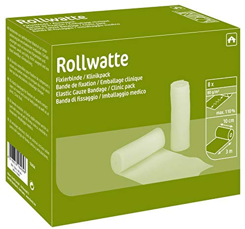 Rollwatte 10cm breit, 3m lang, 8 Stk. im Klinikpack