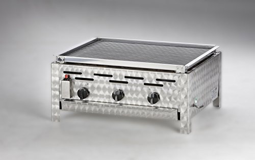 Gasgrill/Gastrobräter für Erdgas mit Lavasteineinsatz
