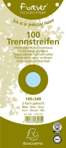 Exacompta 13415b blau 100pièce (S) Trennblatt – Trennblätter (blau, 105 mm, 240 mm, 100 Stück (S))