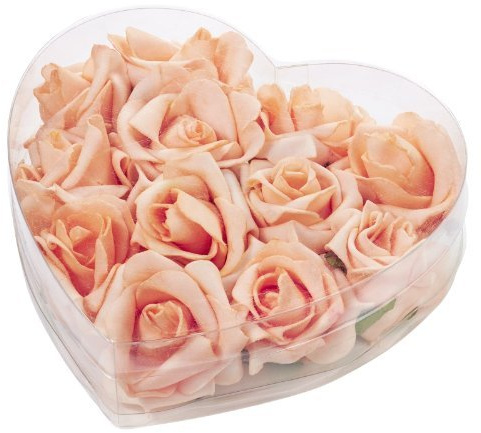 Hobbyfun rosen lachs, 5cm, 12Stk in Herzbox
