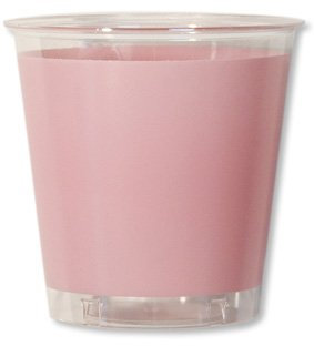 10 Vasos de plástico transparente con banda decorada CC. 300 Rosa