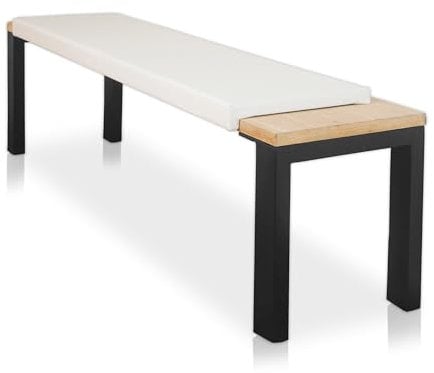 Lycce Bankauflage XXL Klemmkissen 1 Leiste, 3-Sitzer Sitzkissen Kunstleder weiß, Banktiefe ab 35 cm