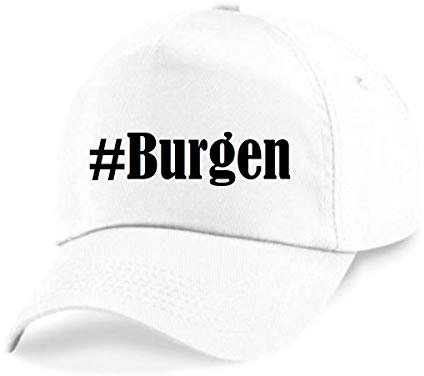 Reifen-Markt Base Cap Hashtag #Burgen Größe Uni Farbe Weiss Druck Schwarz