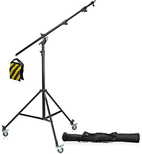 Bresser f001609 Studio Photo BR Lampe de lb300 Trépied avec Bras pivotant et roulettes Noir