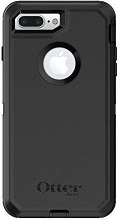 OtterBox Schutzhülle für iPhone 8 Plus und iPhone 7 Plus (nur) Defender Serie, robust, langlebig, mit Portschutz, inklusive Holster-Clip-Ständer, Schwarz
