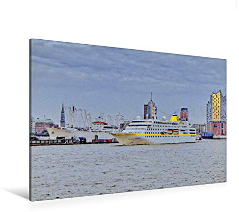 Premium Textil-Leinwand 120 x 80 cm Quer-Format MS Hamburg | Wandbild, HD-Bild auf Keilrahmen, Fertigbild auf hochwertigem Vlies, Leinwanddruck von Christoph Stempel
