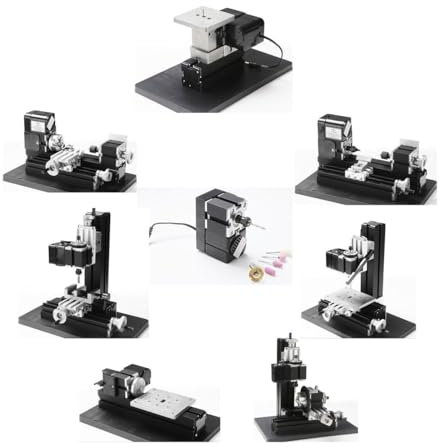CGOLDENWALL Z8000M Mini DIY Machine 24W Metal 8 in 1 Mini Lathe 24W 20000r 8 in1 didactical Lathe Metal DIY Lathe Kit for Students DIY Works Best Gift for Chrildren's Gift