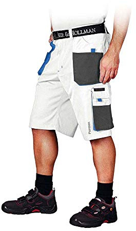 Leber&Hollman LH-FMN-TS_WSNS Formen Schutzhose - Kurz, Weiß-Grau-Blau, S Größe