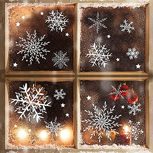 Wandtattoo Loft Schneeflocken Fensterbilder - Wiederverwendbar - 24 Sticker - Weihnachtsdeko Kinderzimmer, Weihnachtsbilder, Fensterbild Winter Kinder