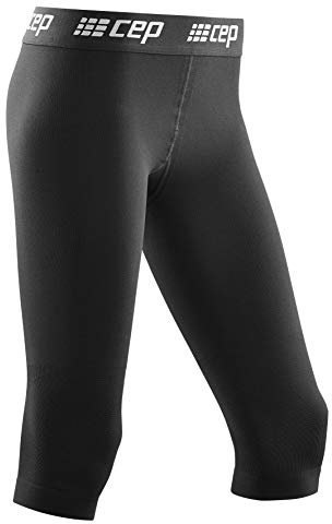 CEP W Ski Compression 3/4 Base Tights Schwarz - Atmungsaktive warme Damen 3/4 Basetights mit Kompression, Größe XS - Far