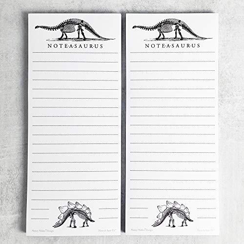 Dinosaur (Bones) Refrigerator Notepads, Note-A-Saurus - Set of 2 Pads - Notes, to Do List, Grocery List