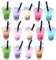 Healifty 14 stücke Milch Tee Keychain Beutel anhänger kreative Bubble Tea DIY schlüsselanhänger anhänger ohrring zubehör