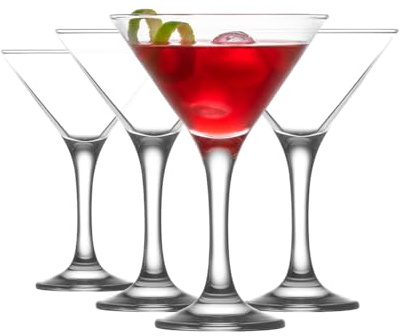 6x Clear 175ml Misket Martini Glasses - Espresso Margarita Champagne Cocktail Gin Wine Drinking Party Coupe Glass Set - By LAV