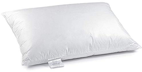 H&F Heimtextilien H&F - Cuscino di Alta qualitr, 50 x 70 cm, in Piuma D'Oca, 1000 g, 100% Piuma D'Oca, 3 Scomparti, 50 x 70 x 20 cm, Certificato Oeko-Tex, Cotone, Bianco, 50 x 70 cm